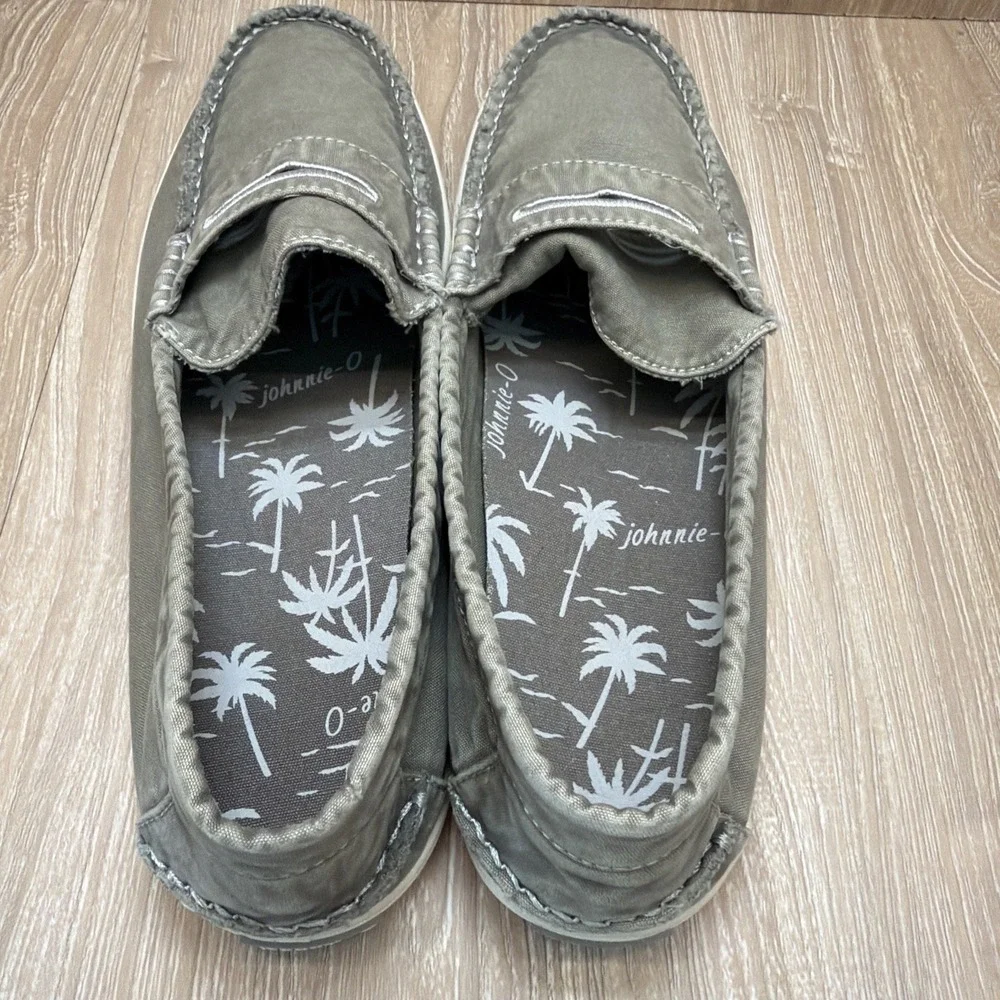 Johnnie-O Mens Size 12 Indigo Penny Gray Loafers Casual Boat Shoe